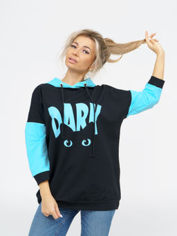 806 Худи "черный/бирюза"