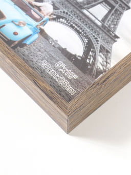 Фоторамка пластик 20х25 см "Ламберто" бежево-чёрный с золотом 26х21х3,5 см