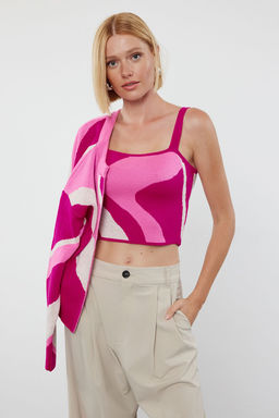 TRENDYOLMILLA Turuncu Desenli Bluz-H?rka Triko Tak?m TWOAW23HI00223  фото 3