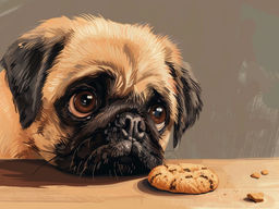 Вышивка крестиком 40х50см, Мопс и печенье