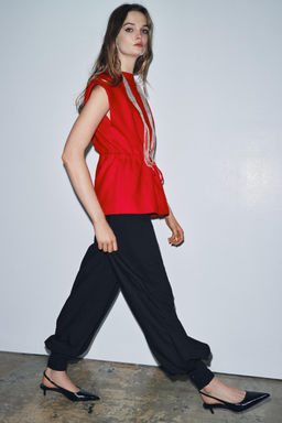 SOFT DRAWSTRING WAISTCOAT - Zara фото 4