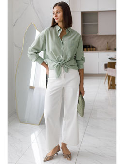 Блузка свободная с карманом из хлопка - Vilatte фото 6