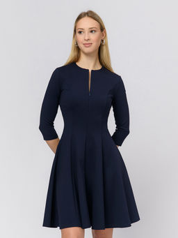 Платье темно-синего цвета длины мини с рукавами 3/4 - 1001dress фото 2