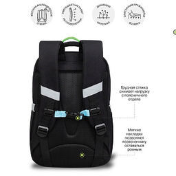 RAn-589-3 Рюкзак школьный с чехлом для мелочей - Grizzly фото 16