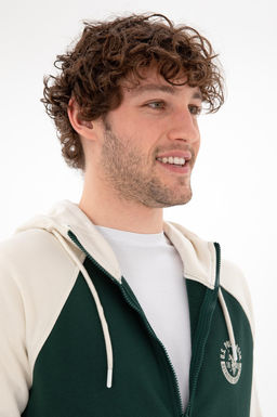 Мужской темно-зеленый вязаный кардиган Неожиданная скидка в корзине