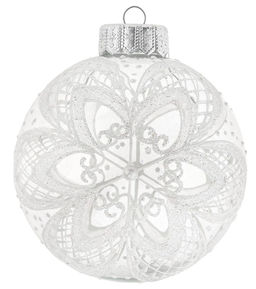 Елочный шар Сверкающий цветок 10см индивид.уп.