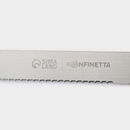 Нож для бисквита крупные зубцы KONFINETTA, длина лезвия 35 см, деревянная ручка фото 4