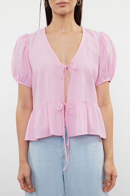 Pembe Baglamal? Dokuma Gomlek TWOSS24GO00237