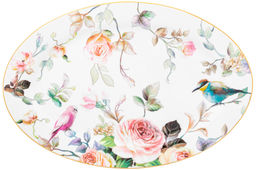 Блюдо овальное 35,5*24*2,3 см Певчие птички NEW BONE CHINA