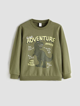 Dinazor Bask?l? Erkek ?ocuk Sweatshirt ve E?ofman Alt 2li