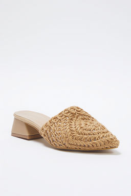 Trendyol Shoes Camel Orgu Kad?n Mule K?sa Blok Topuklu Terlik TAKSS25TO00060 - Trendyolmilla фото 10