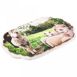 Подставка под горячее (панно) "Ферма" 14х22см h1см, керамика, фотопечать с глазурью, подложка пробковое дерево, в упаковке (Китай)