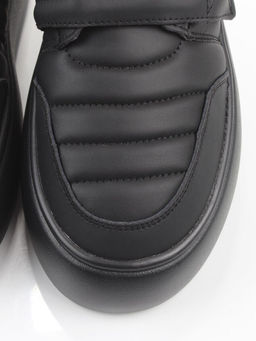 03-YH462-3 BLACK Полуботинки спортивные демисезонные женские (натуральная кожа)