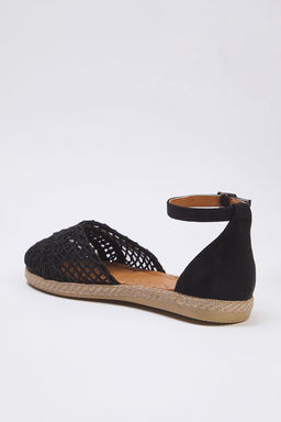 Trendyol Shoes Siyah Orgu Detayl? Bilekten Baglamal? Badem Burun Kad?n Espadril TAKSS25ES00000 - Trendyolmilla фото 7