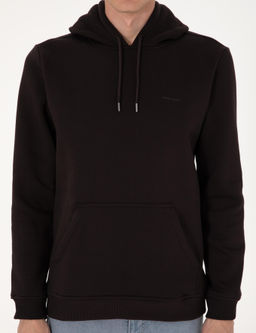 Koyu Kahverengi 2 _plik Regular Fit __i Polarl_ Kap__onlu Basic Sweatshirt