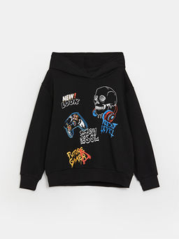 Rahat Kal?p Bask?l? Erkek ?ocuk Hoodie