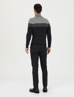 Siyah Slim Fit Kanvas Pantolon