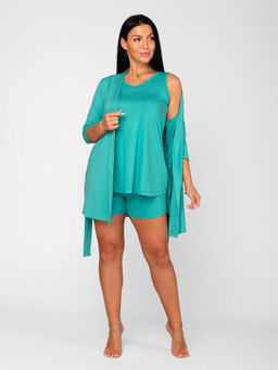 Халат женский вискоза на запах ИРМА БИРЮЗА 1 - Domtrik фото 3