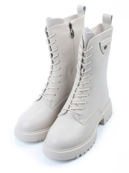 04-PAM366-2Z LT. BEIGE Ботинки зимние женские (натуральная кожа, 100% шерсть)