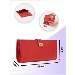 Кошелёк на кнопке, цвет красный - Textura фото 5