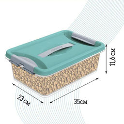 Контейнер с защелками и ручкой 6л "Клик" бирюзовый С272БИР