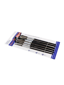 Набор кистей для рисования, синтетика, 6 штук: № 2, 4, 6, 8, 10, 12, плоские, скошенные, чёрно - серые, международный размер