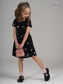 Платье Лето тюльпаны на черном