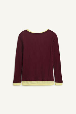 CTTN DBL TSHRT 16 / Burgundy - Zara фото 2