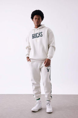 DeFactoFit Толстовка оверсайз с капюшоном и капюшоном NBA Milwaukee Bucks  фото 2