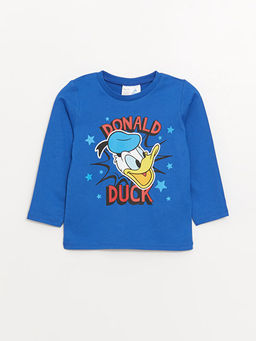Bisiklet Yaka Uzun Kollu Donald Duck Bask?l? Erkek Bebek Pijama ?st