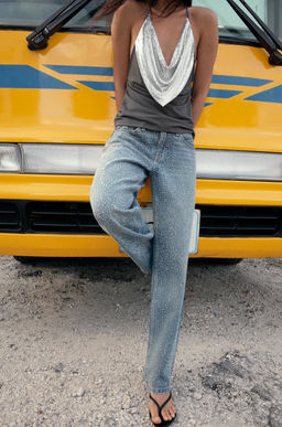 JEANS TRF RECTOS TIRO BAJO BRILLOS / Marino - Zara фото 2