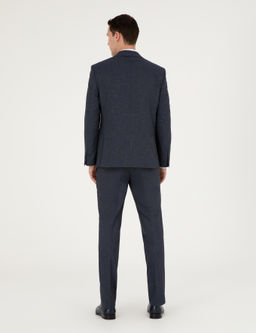 Lacivert Slim Fit Tak_m Elbise