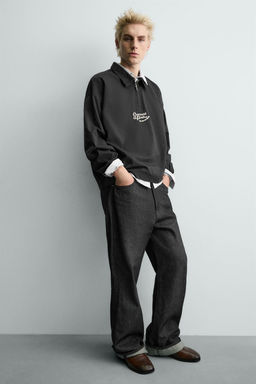 EMBROIDERED ZIP-UP POLO SHIRT - Zara фото 6