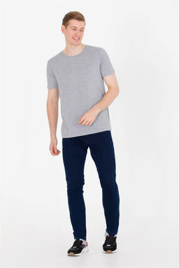 U. S. Polo Assn Мужская серая меланжевая базовая футболка с круглым вырезом - U.s. polo assn фото 9