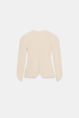 CHAQUETA PUNTO MANGA ABULLONADA / Crudo medio - Zara фото 9