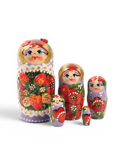 Матрешка "Таня",ягоды, сиреневый сарафан, 11см