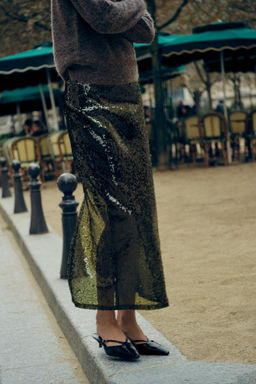 SEQUINNED MIDI SKIRT - Zara фото 2