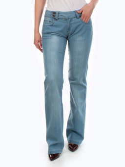 501/A BLUE Джинсы-клеш женские ISTEK (75% хлопок, 22% полиэстер, 3% лайкра)