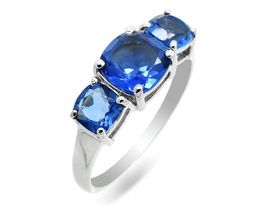 Кольцо из серебра танзанит выращ., Идея