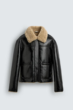 DOUBLE-FACED LEATHER EFFECT JACKET - Zara фото 7