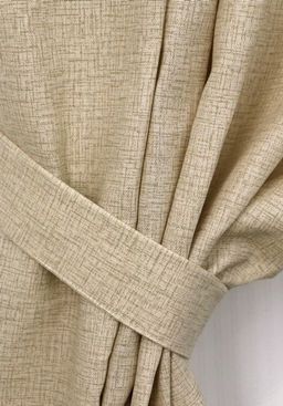 Комплект штор из рогожки Штрихи-пшеничный тесьма хлопок 100% - Лен поволжья фото 2