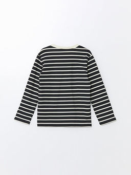 Bisiklet Yaka Uzun Kollu Erkek ?ocuk ?izgili Ti??rt