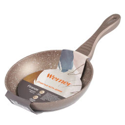 1779 WERNER Сковорода FIRENZE 20х4,5см с индукционным дном, с двуслойным мраморным антипригарным покрытием Pfluon Marble. Материал: кованый алюминий. Толщина: 2,5мм  фото 6
