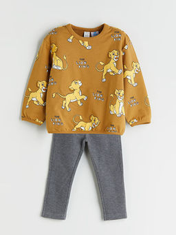 Aslan Kral Bask?l? Erkek Bebek Sweatshirt ve E?ofman Alt
