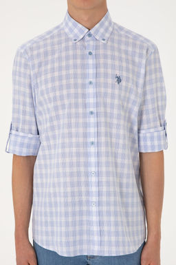 Erkek A__k Mavi Uzun Kollu G_mlek Sepette S_rpriz _ndirim - U.s. polo assn фото 6