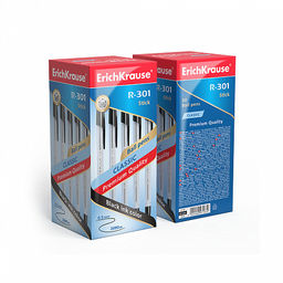 Цена за 24 шт. Набор из 4 ручек шариковых ErichKrause R-301 Stick Classic 1.0, цвет чернил: синий, черный, красный, зеленый (в пакете)