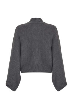 Antrasit Genis Kal?p Ispanyol Kol Triko Kazak TWOAW23KZ01838