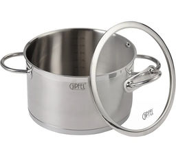1362 GIPFEL Кастрюля SIGNO 20x12см/3,5л, нержавеющая сталь 18/10, стеклянная крышка