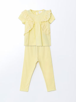 Bisiklet Yaka Basic K?z Bebek Bluz ve Tayt 2li