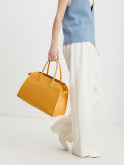 Женский тоут CALZETTI ASHLEY Артикул 4488800, горчичный  фото 4